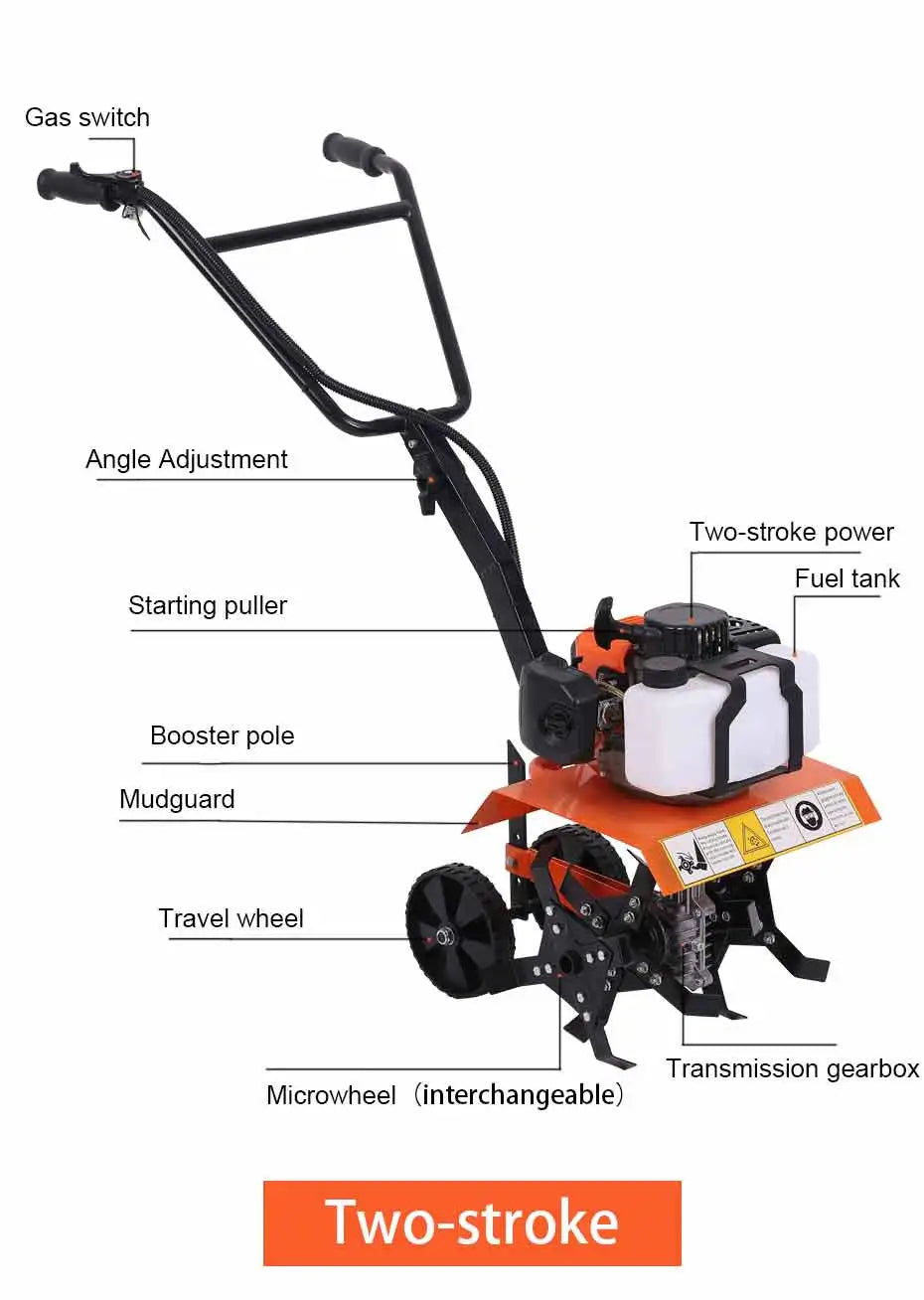 Gasoline Micro Cultivator Agricultural Garden Tools Gasoline Multi-function Minitype Rotary Tiller Machinery for Far