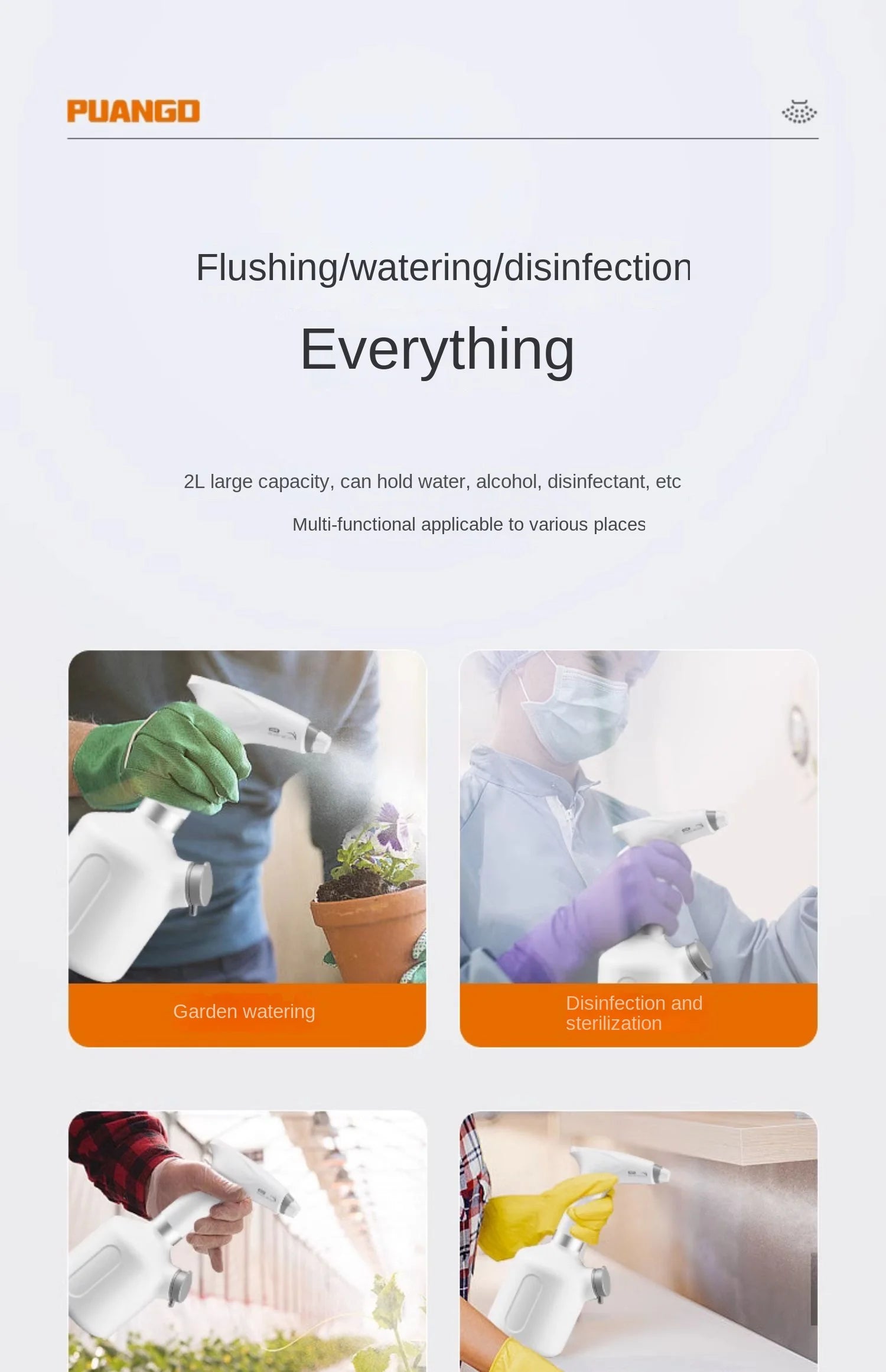 Small-sized Electric Watering Can for Plant Care and Disinfection