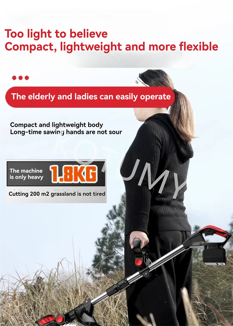 Household Electric Lawn Mower Brushless Motor Cordless Cutter Weeder 21V Rechargeable For Garden Lawn Trimming Pruning Tools