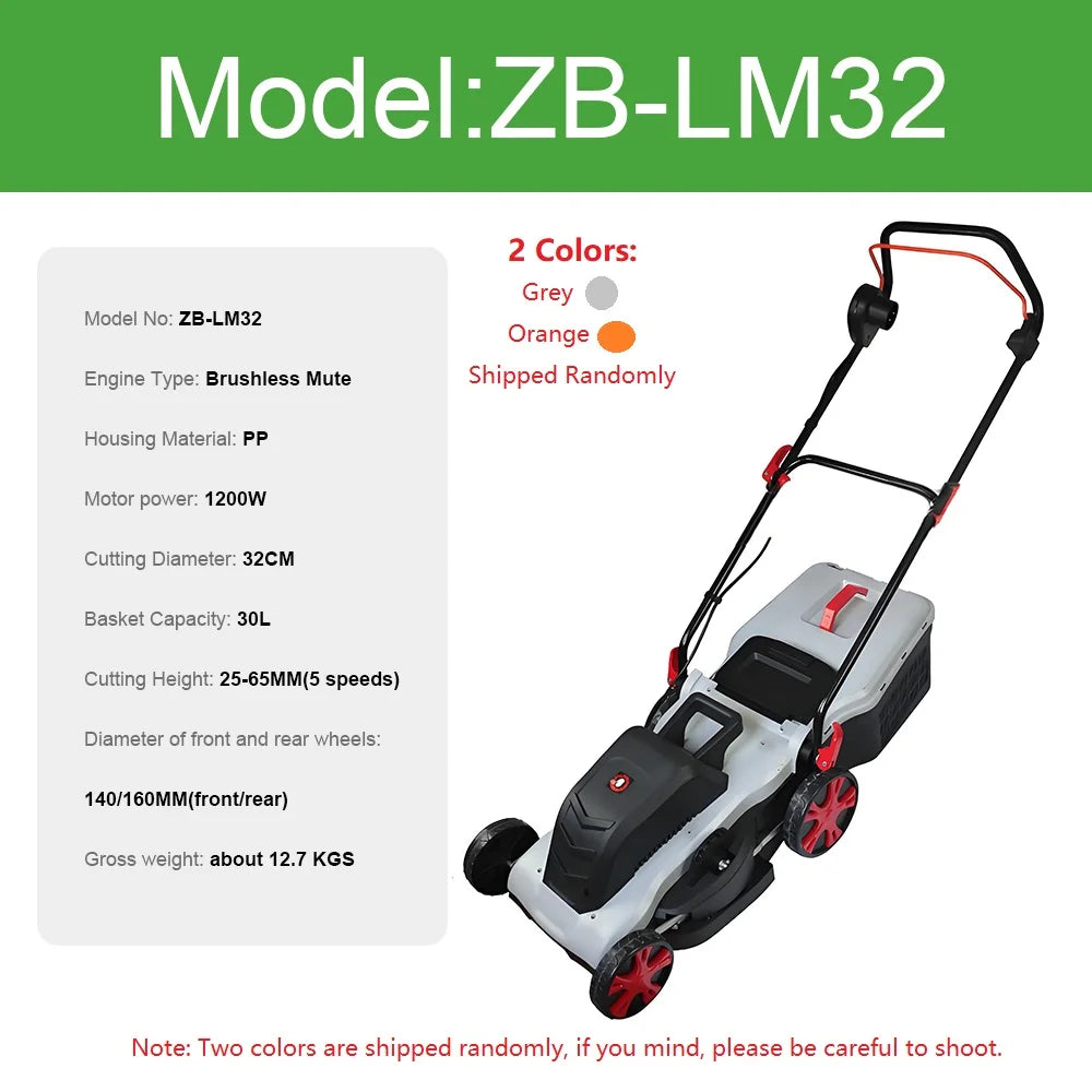 1200W/1600W Hand Push Weeder Lawn Mower Household Electric Weeder Handheld Multifunction Lithium Trimmer Hedge Lawn Trimmer