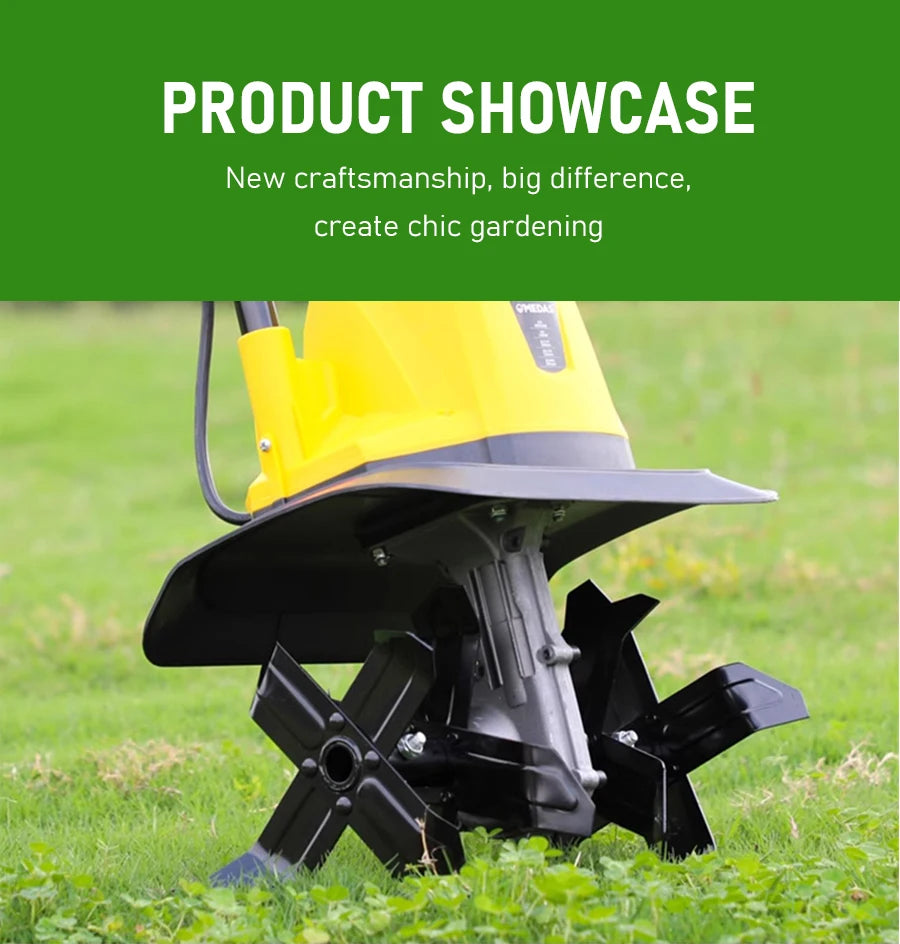 Electric Soil Loosener Garden Tiller Electric Cultivator Plow Machine Household Plowing Planing Digging Machine Orchard