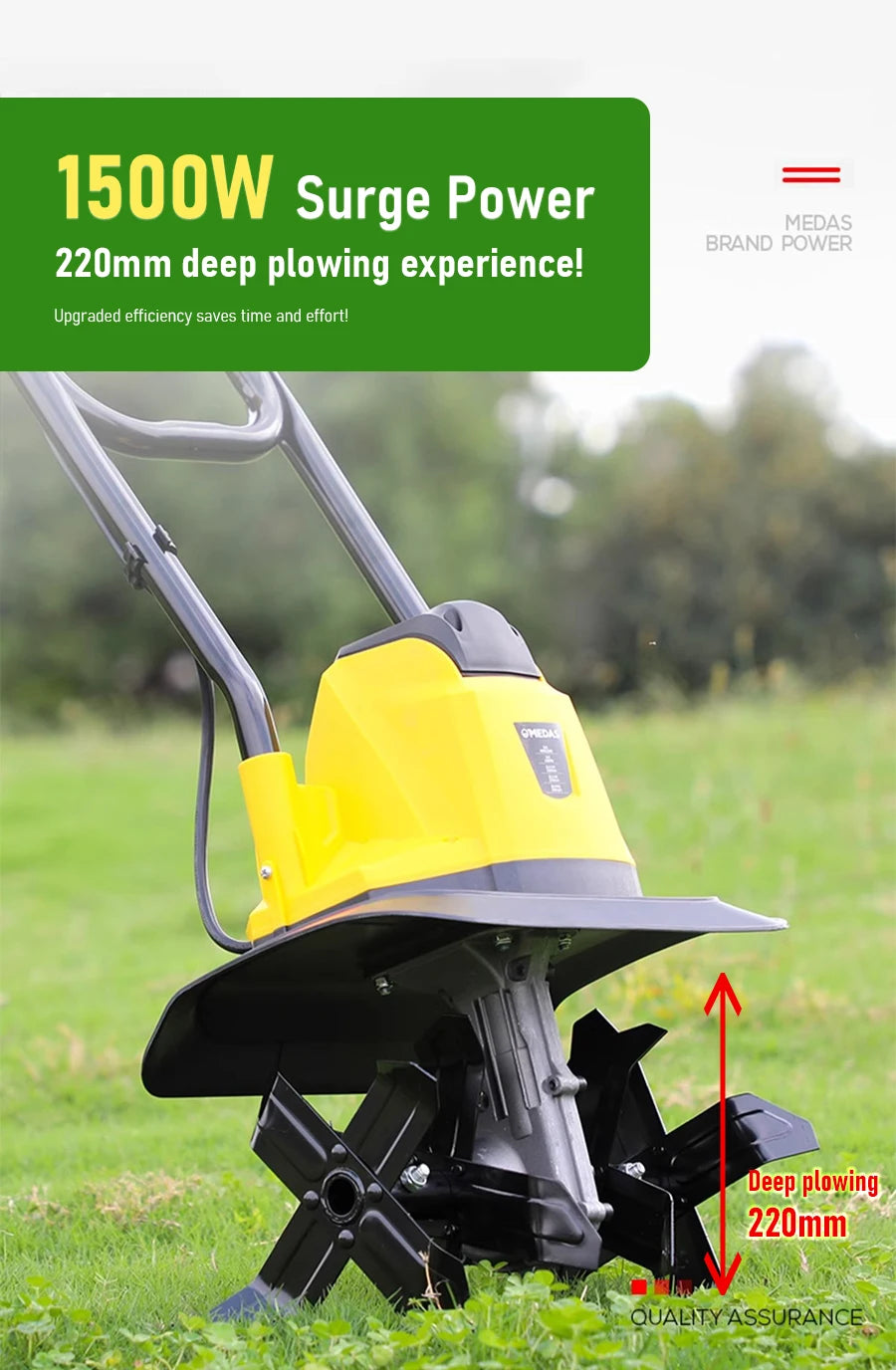 Electric Soil Loosener Garden Tiller Electric Cultivator Plow Machine Household Plowing Planing Digging Machine Orchard