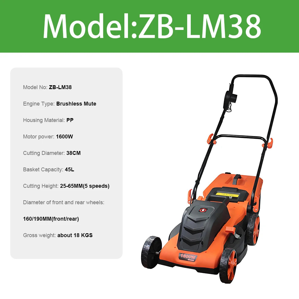 1200W/1600W Hand Push Weeder Lawn Mower Household Electric Weeder Handheld Multifunction Lithium Trimmer Hedge Lawn Trimmer