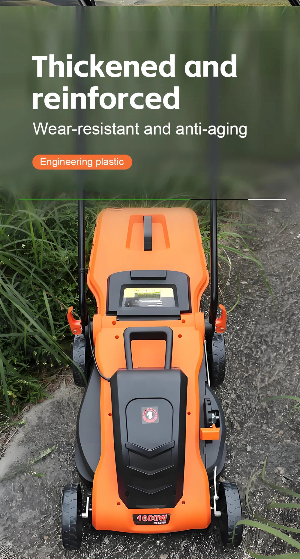 1200W/1600W Hand Push Weeder Lawn Mower Household Electric Weeder Handheld Multifunction Lithium Trimmer Hedge Lawn Trimmer