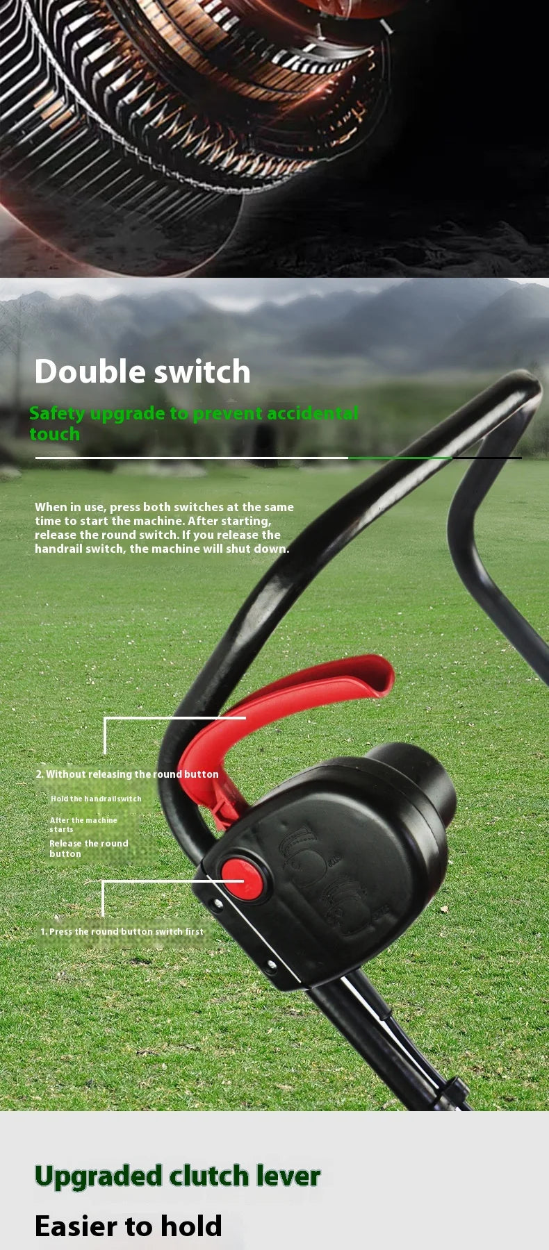 High Power Lithium Battery Garden Courtyard Hand-Pushed Electric Lawn Mower Silent Weeding Machine Lawn Trimmer Grass Cutter