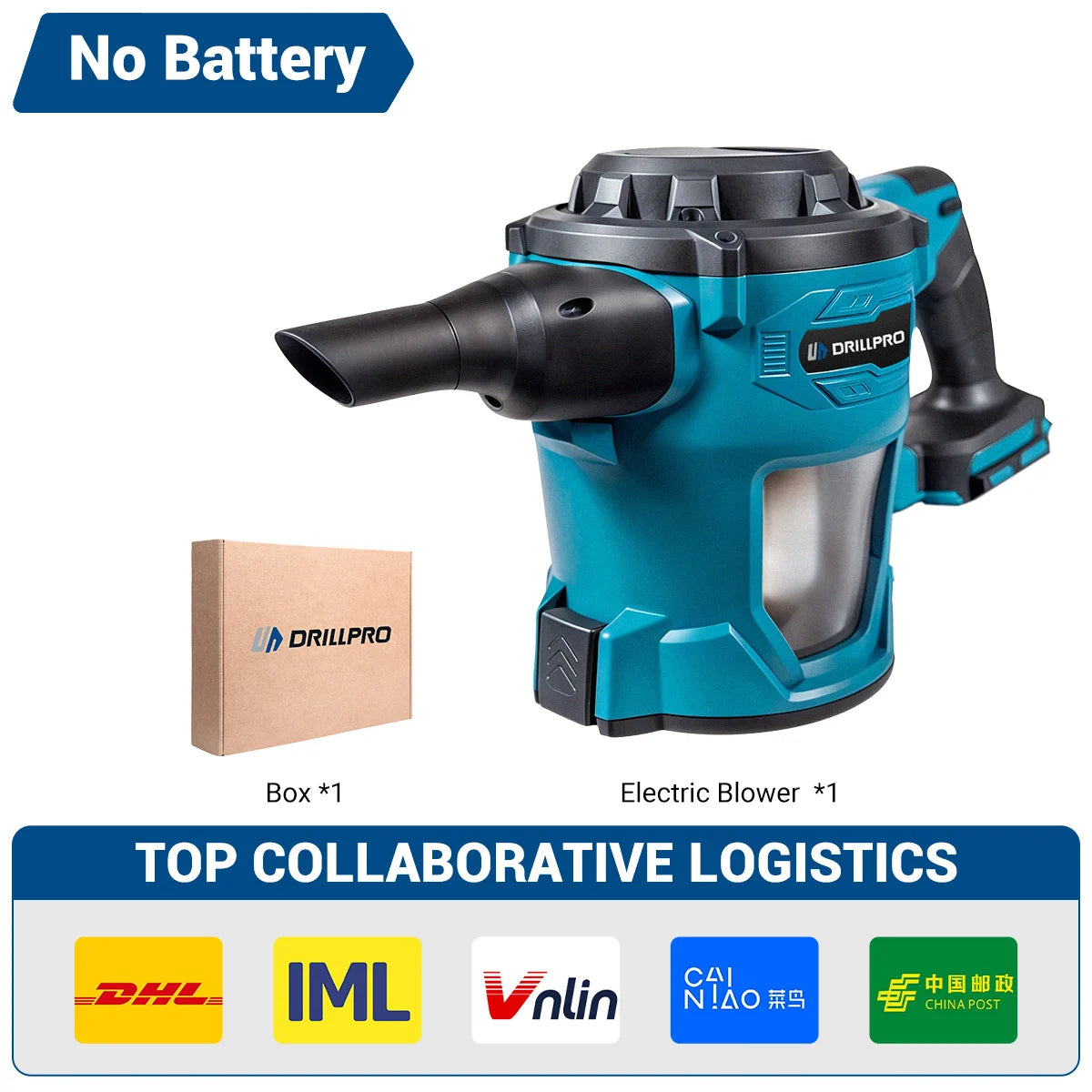 Drillpro Electric Blower Brushed Multi-Purpose Vacuum and Dust Removal Tool Leaf Blower Clean Fallen Leaves Dust Snow Tools