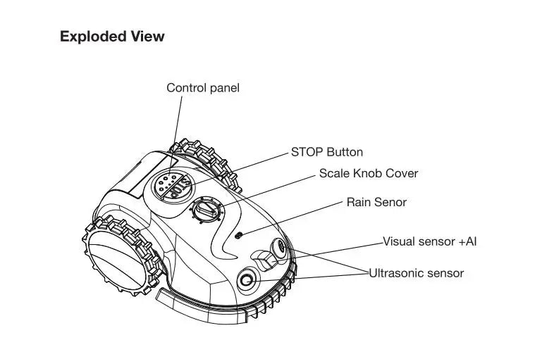 Robotic Lawn mower Grass Cutter Robot Smart Without Boundary Wire 4.0Ah Removable Battery Visual Sensor for Small Garden 200sqm