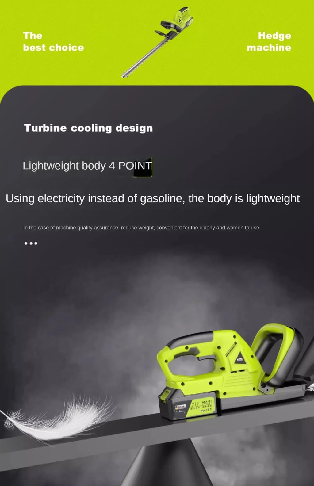 110V/220V High-Powered Electric Hedge Trimmer for Tea Tree Pruning and Gardening C