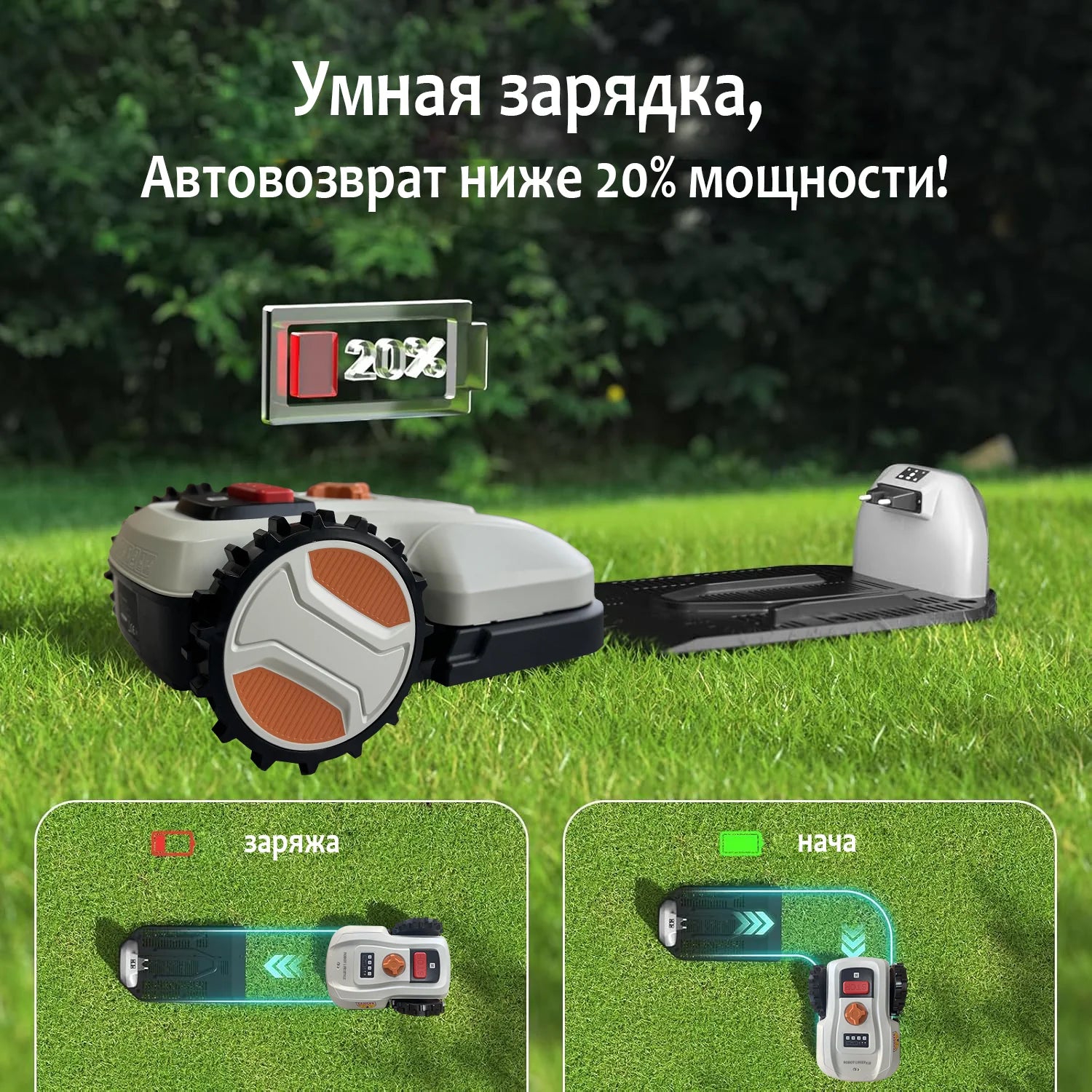 Lawn Mower Robot Robotic Lawnmower App Control with Wifi Bluetooth for 600m² Household Garden care