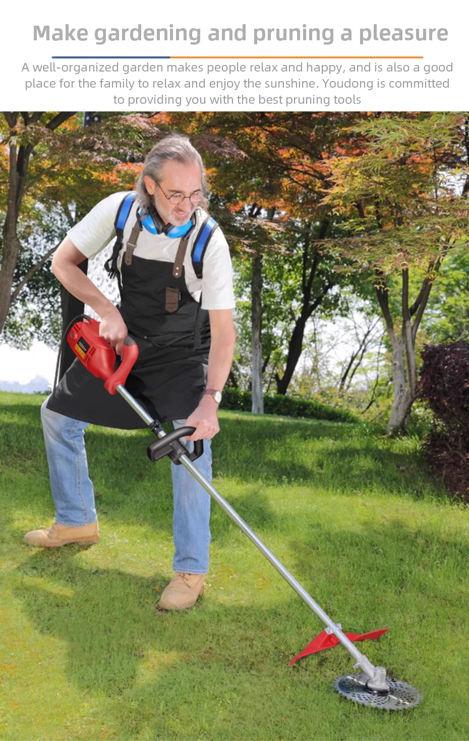 220V Electric Lawn Mower  Multi-function Lawn Trimmer Weeder High Branch Saw Pruning Shears Suitable for Home Garden Use