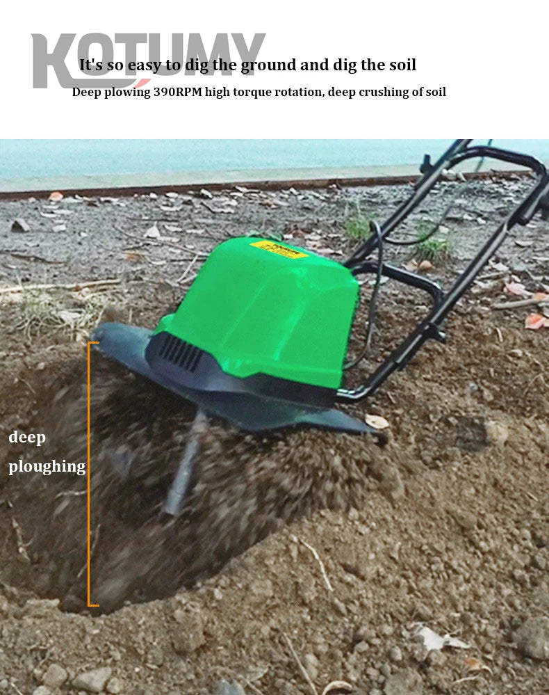1500W Electric Scarifier Micro Tillage Plowing Machine Orchard Garden Lawn Mower Loosening Equipment