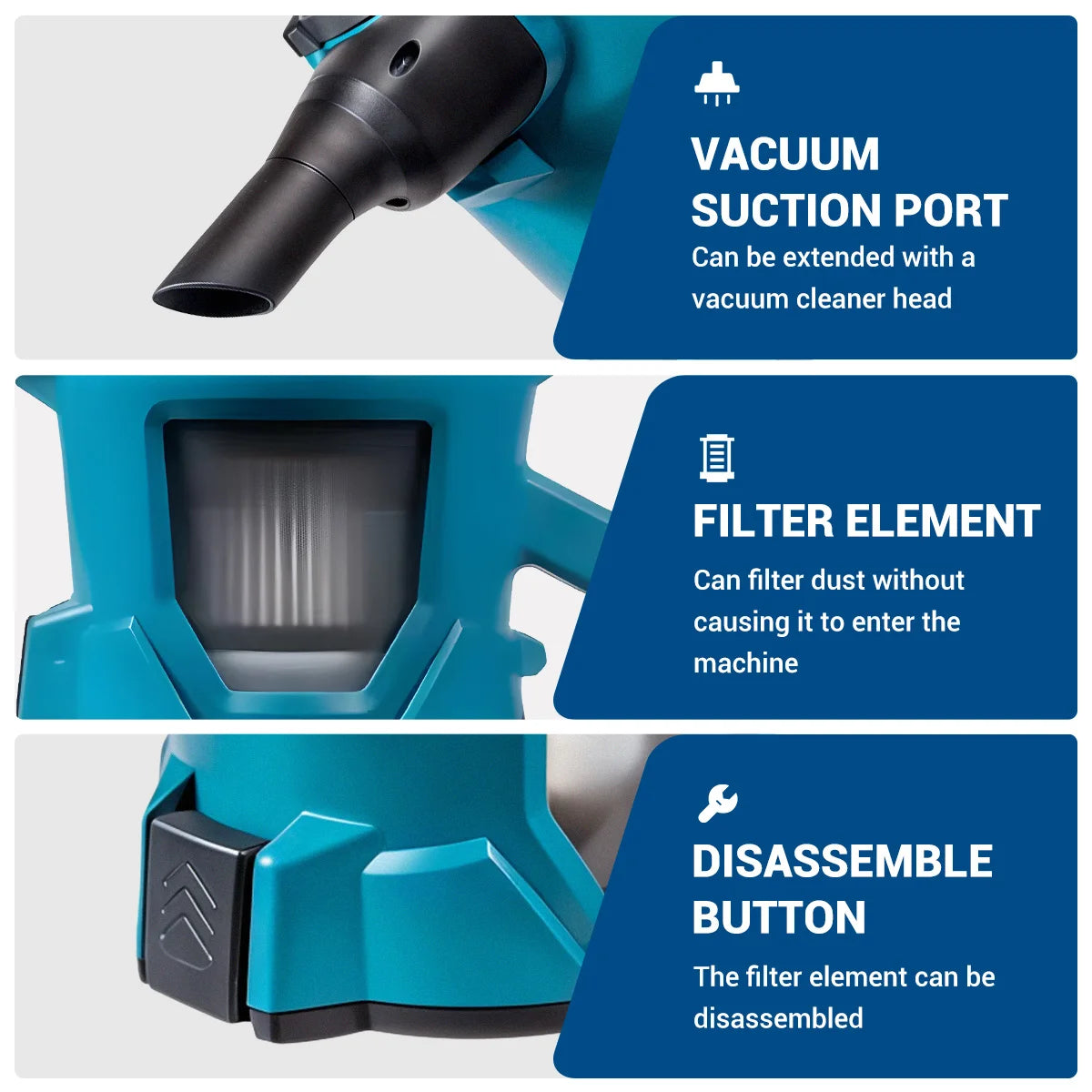 Drillpro Electric Blower Brushed Multi-Purpose Vacuum and Dust Removal Tool Leaf Blower Clean Fallen Leaves Dust Snow Tools