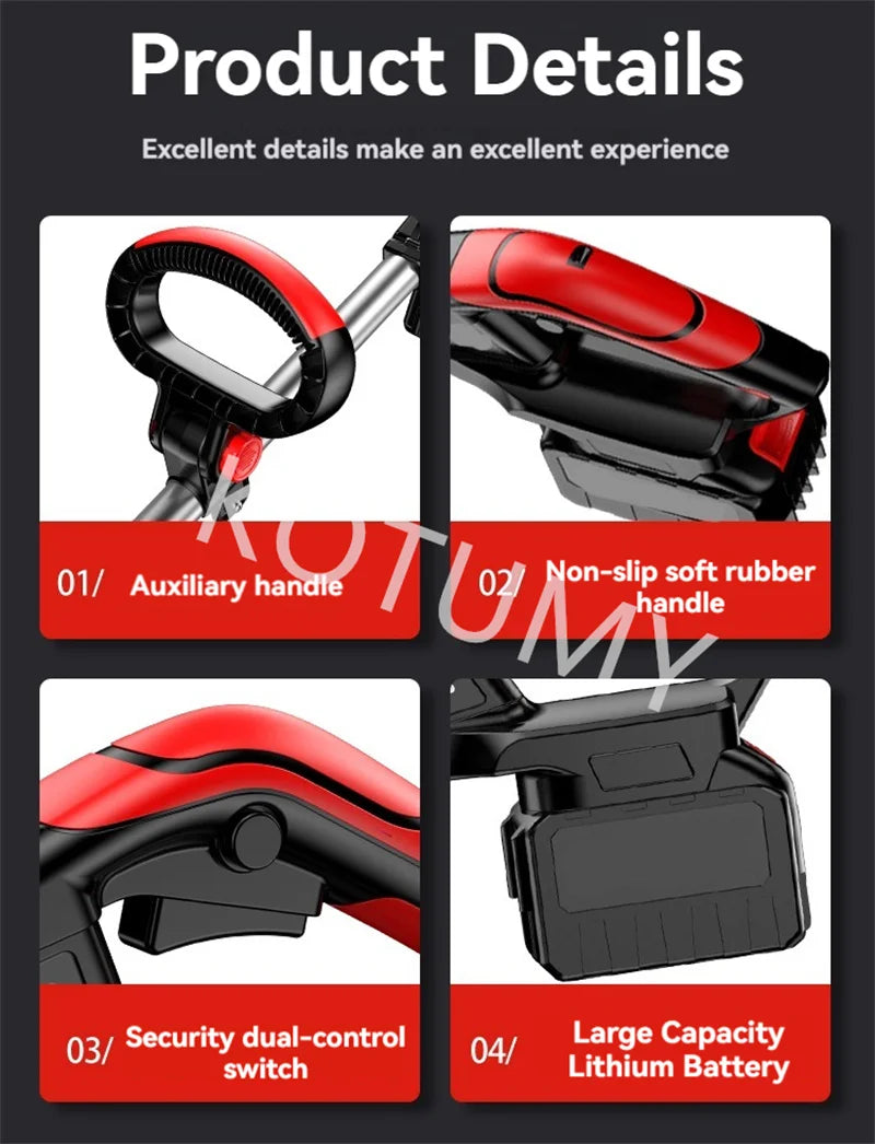 Household Electric Lawn Mower Brushless Motor Cordless Cutter Weeder 21V Rechargeable For Garden Lawn Trimming Pruning Tools