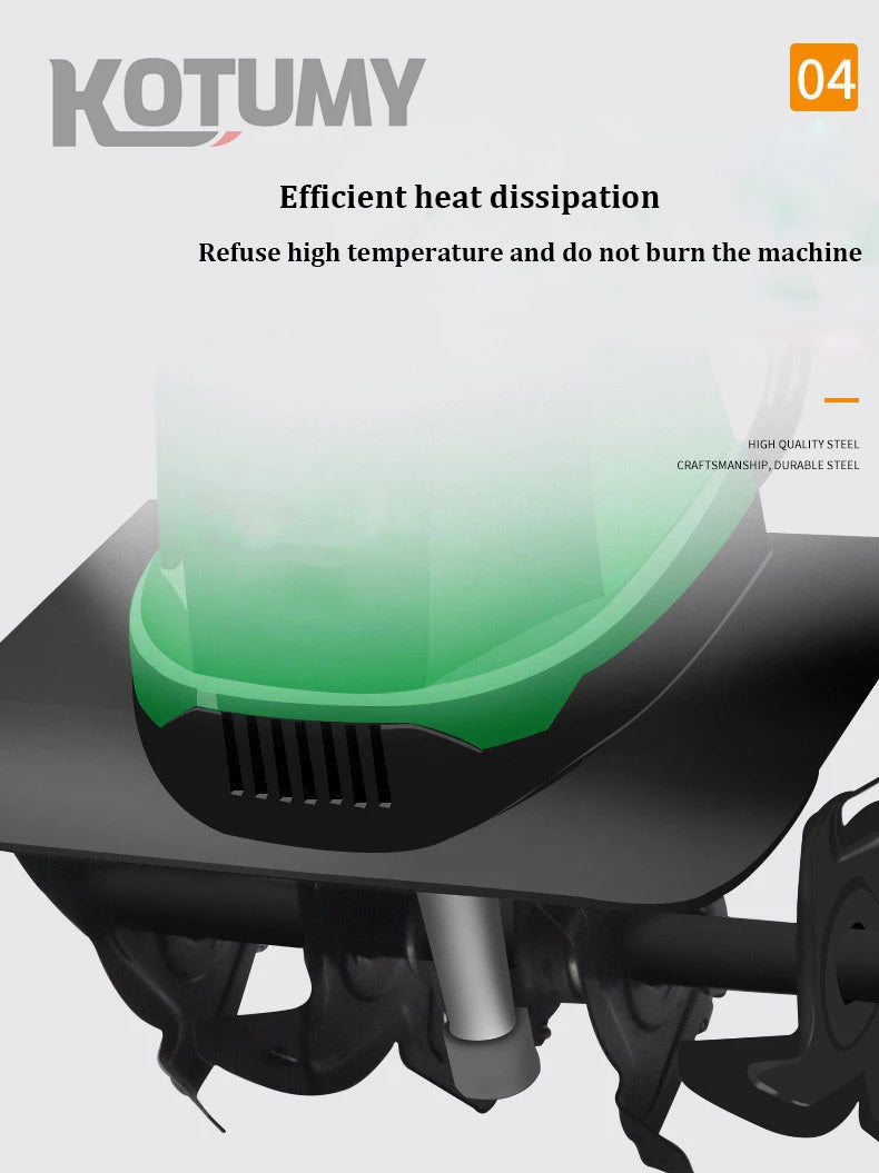 1500W Electric Scarifier Micro Tillage Plowing Machine Orchard Garden Lawn Mower Loosening Equipment