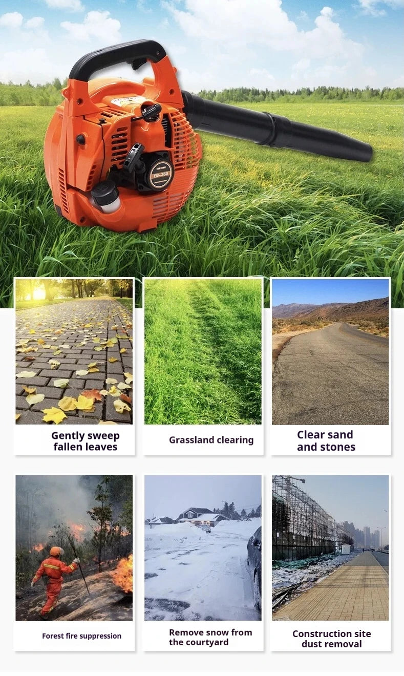 EB260 Leaf  Air Blower Portable Garden Tool Snow Car Gas  High Vacuum Fan Duct Handheld Petrol Blowe for Lawn Care Snow Blowing