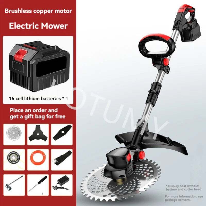 Household Electric Lawn Mower Brushless Motor Cordless Cutter Weeder 21V Rechargeable For Garden Lawn Trimming Pruning Tools