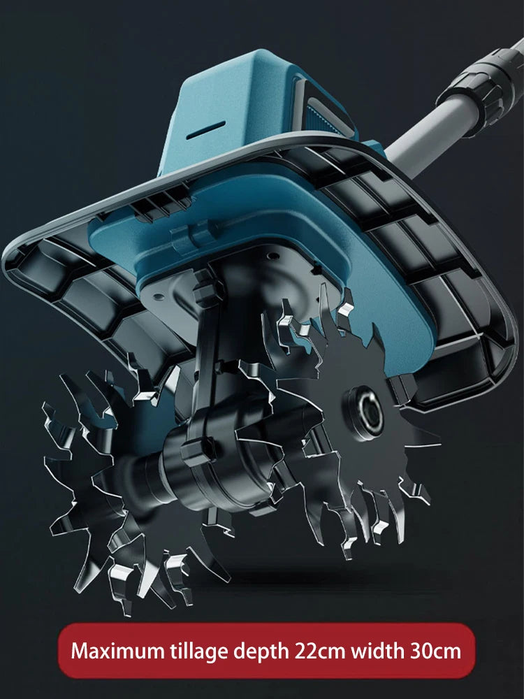 Cultivator 21V Electric Tiller for Makita Battery 4 Blades Electric Lawn Mower Cordless Grass Trimmer Garden Tools(NO Battery)