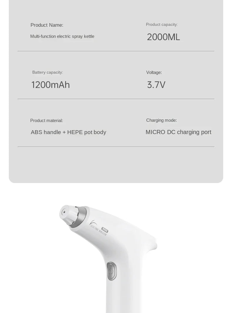 Small-sized Electric Watering Can for Plant Care and Disinfection