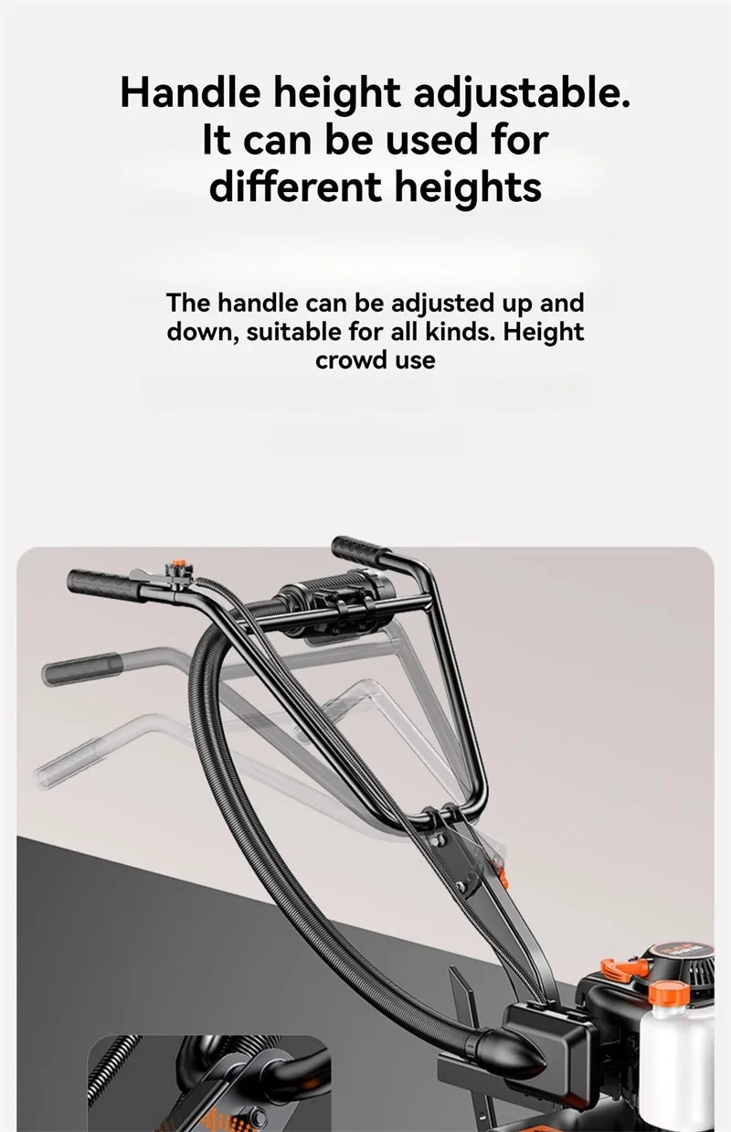 4-in-1 Commercial Micro Gasoline Tiller -4-Stroke Soil Cultivator for Loosening/Trenching/Weeding w/Wheel Kit