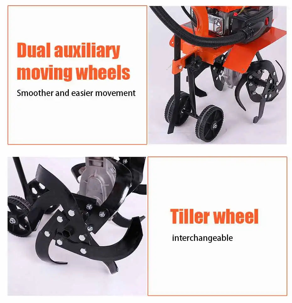 Gasoline Micro Cultivator Agricultural Garden Tools Gasoline Multi-function Minitype Rotary Tiller Machinery for Far